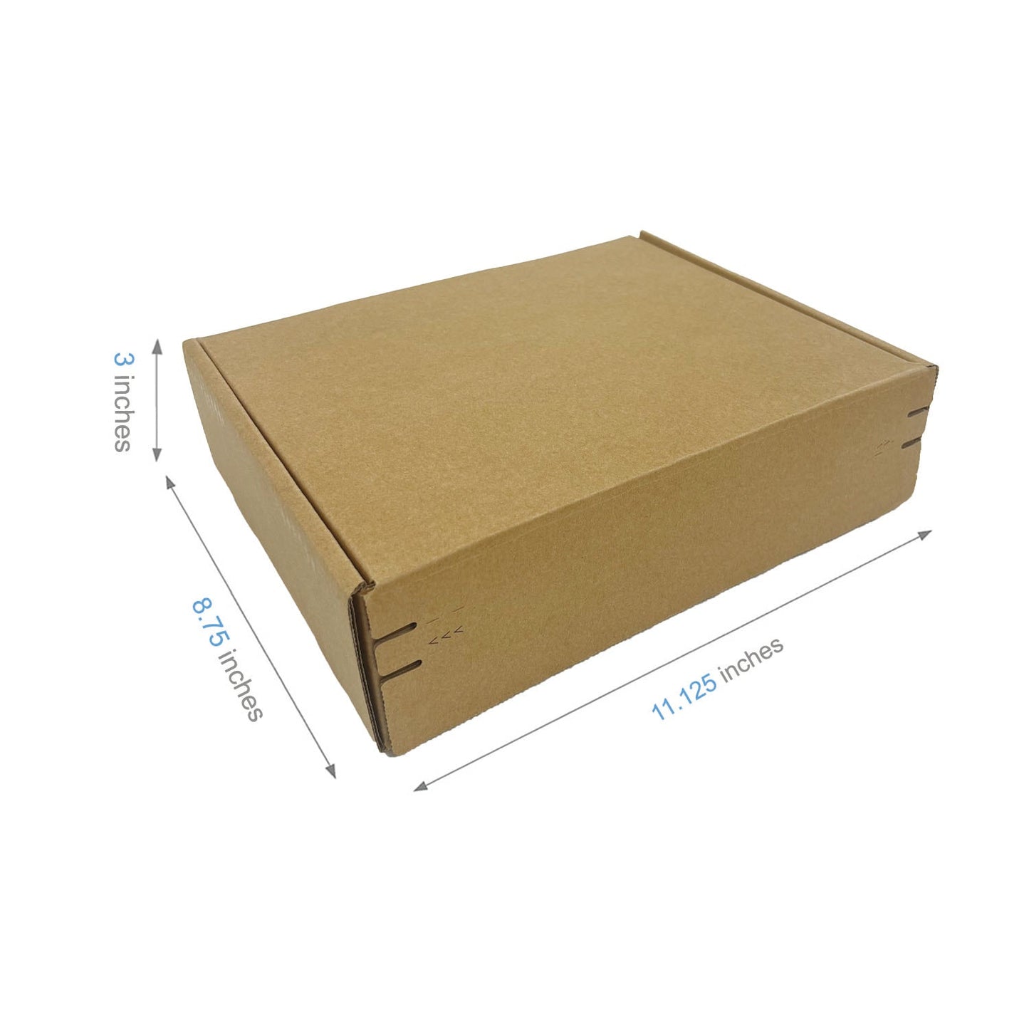 Kraft Literature Corrugated Paper Mailer Boxes Self-Seal Tape - 11.125" x 8.75" x 3" - Bundle of 40 - KIS PAPER - 11266; U$1.600/pc