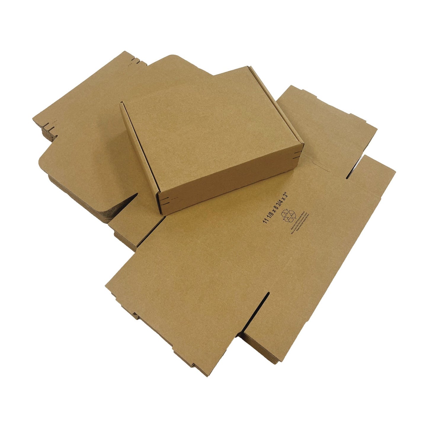 Kraft Literature Corrugated Paper Mailer Boxes Self-Seal Tape - 11.125" x 8.75" x 3" - Bundle of 40 - KIS PAPER - 11266; U$1.600/pc