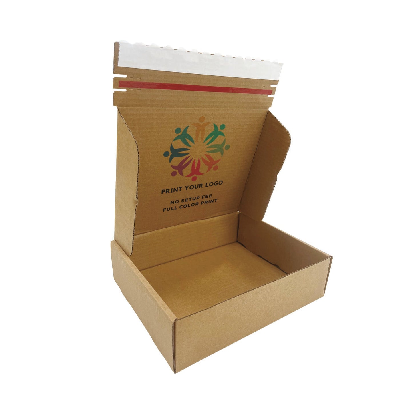 Custom Kraft Literature Corrugated Paper Mailer Boxes Self-Seal Tape - 11.125" x 8.75" x 3" - Bundle of 40 - KIS PAPER - 11266; Full Color Custom Print, Printed in Canada; From U$2.030/pc