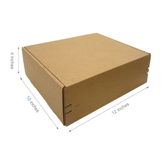 Kraft Literature Corrugated Paper Mailer Boxes Self-Seal Tape - 12" x 10" x 4" - Bundle of 40 - KIS PAPER - 11269; U$2.180/pc