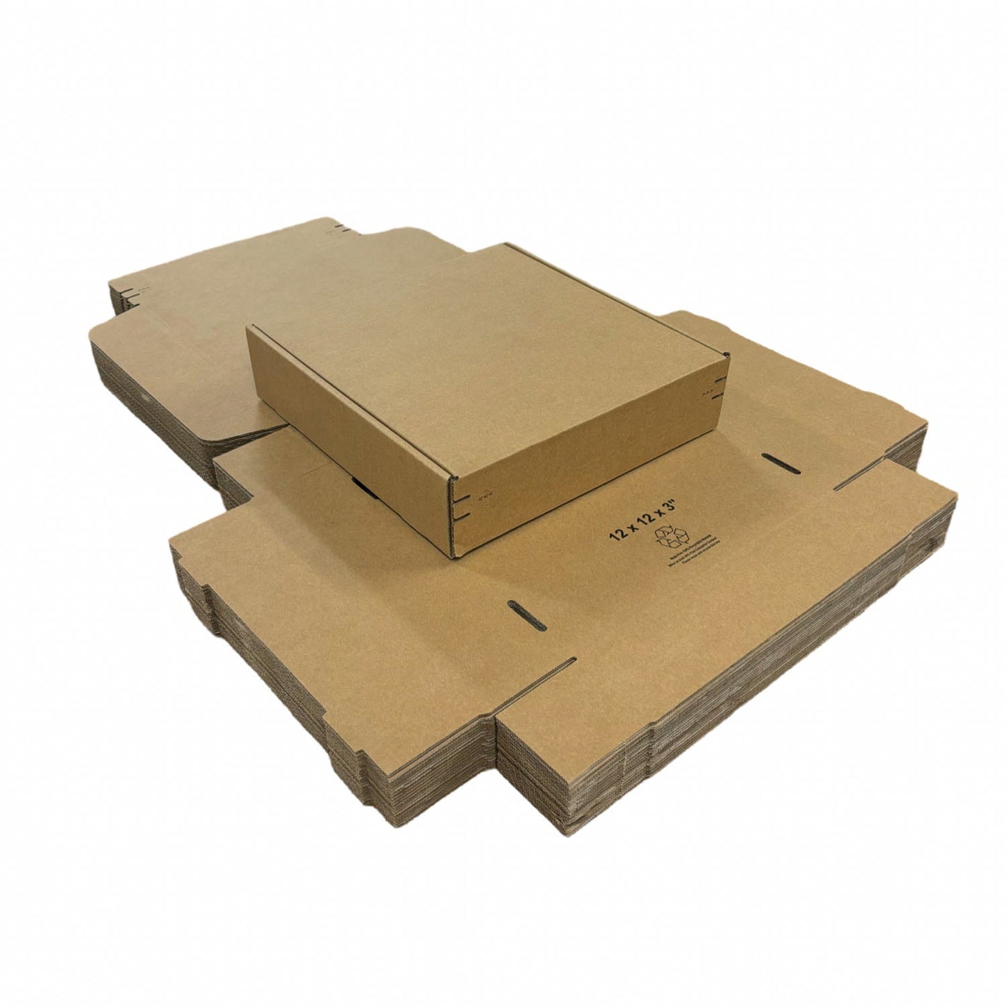 Kraft Literature Corrugated Paper Mailer Boxes Self-Seal Tape - 12" x 12" x 3" - Bundle of 40 - KIS PAPER - 11271; U$1.997/pc