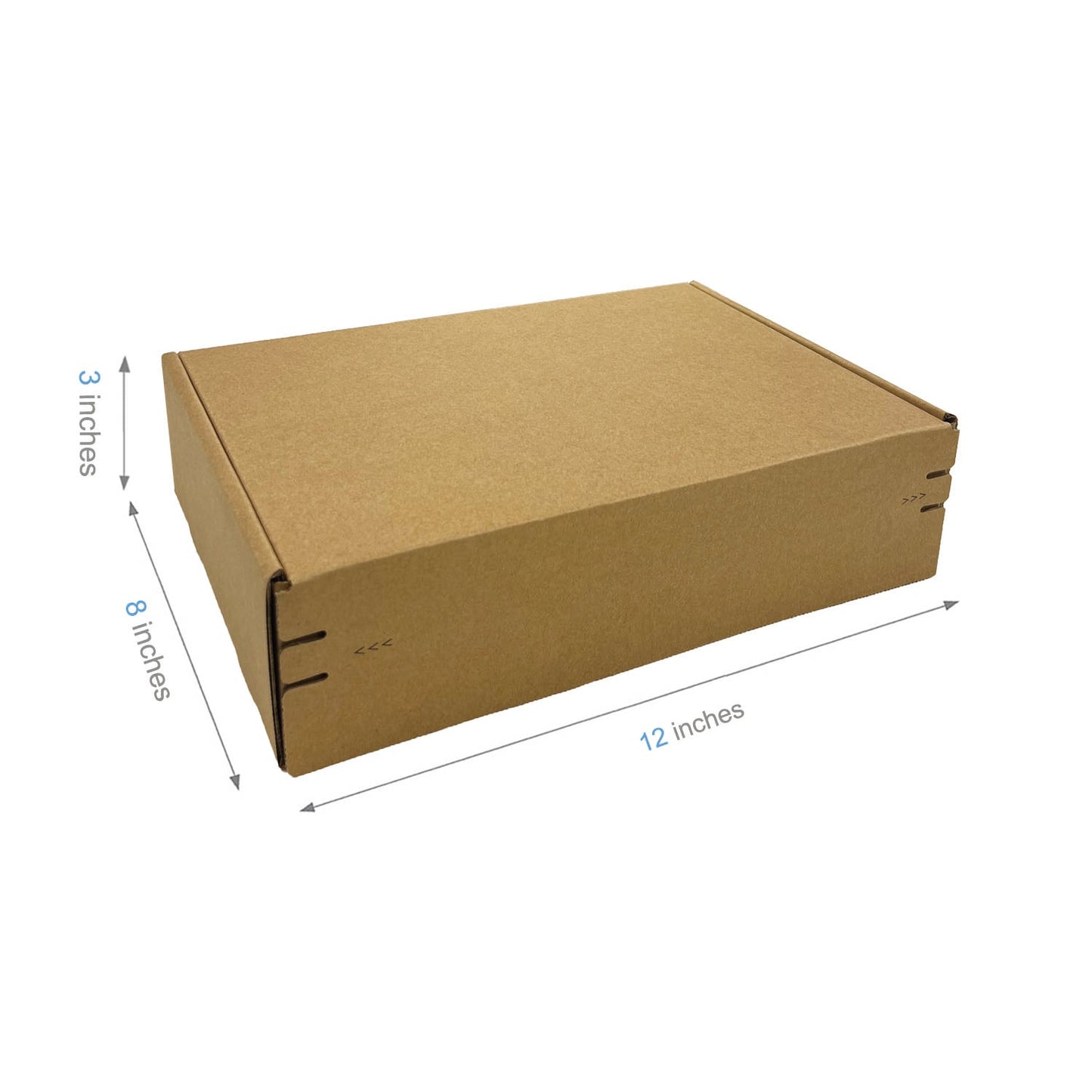 Kraft Literature Corrugated Paper Mailer Boxes Self-Seal Tape - 12" x 8" x 3" - Bundle of 40 - KIS PAPER - 11268; U$1.547/pc