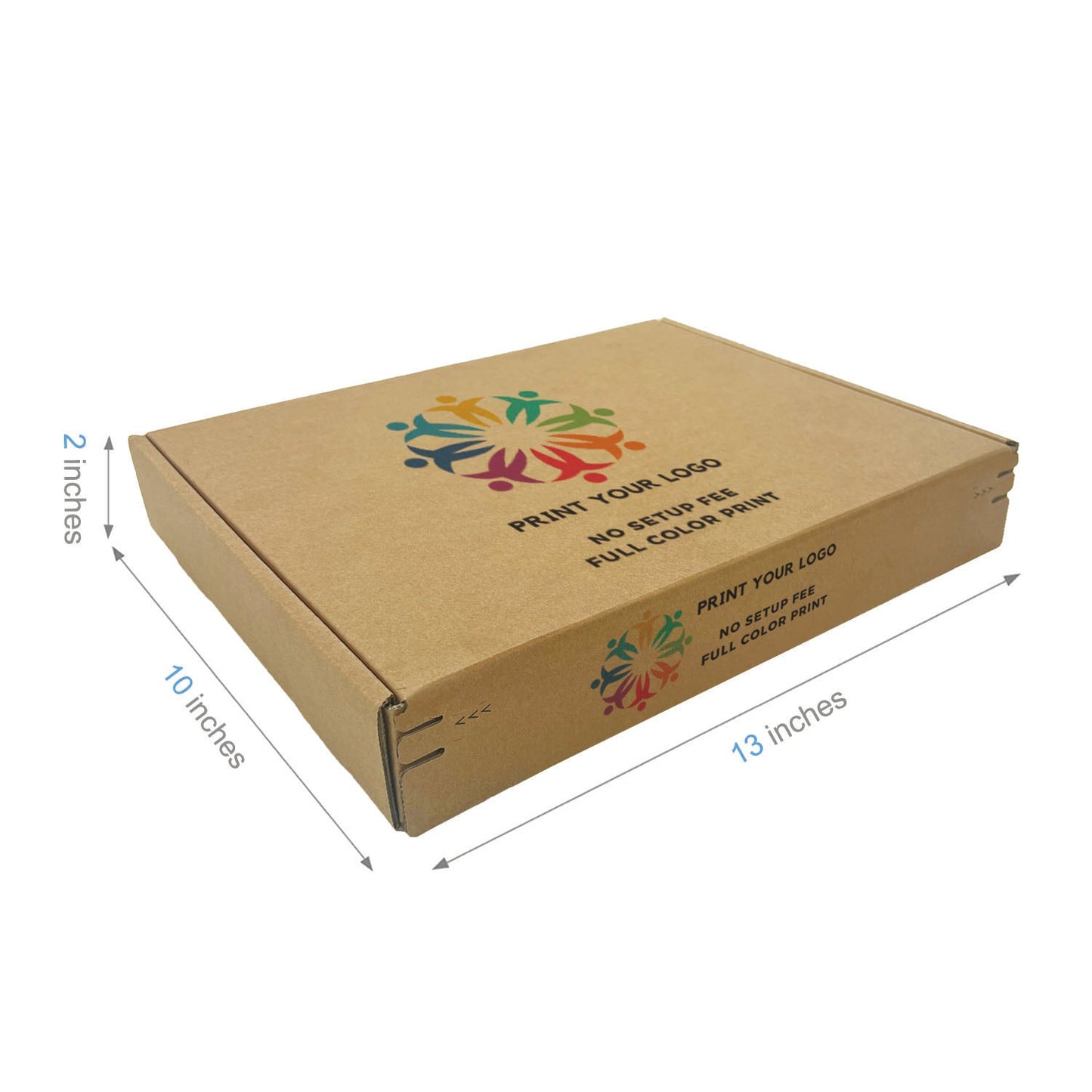 Custom Kraft Literature Corrugated Paper Mailer Boxes Self-Seal Tape - 13" x 10" x 2" - Bundle of 40 - KIS PAPER - 11273; Full Color Custom Print, Printed in Canada; From U$2.375/pc