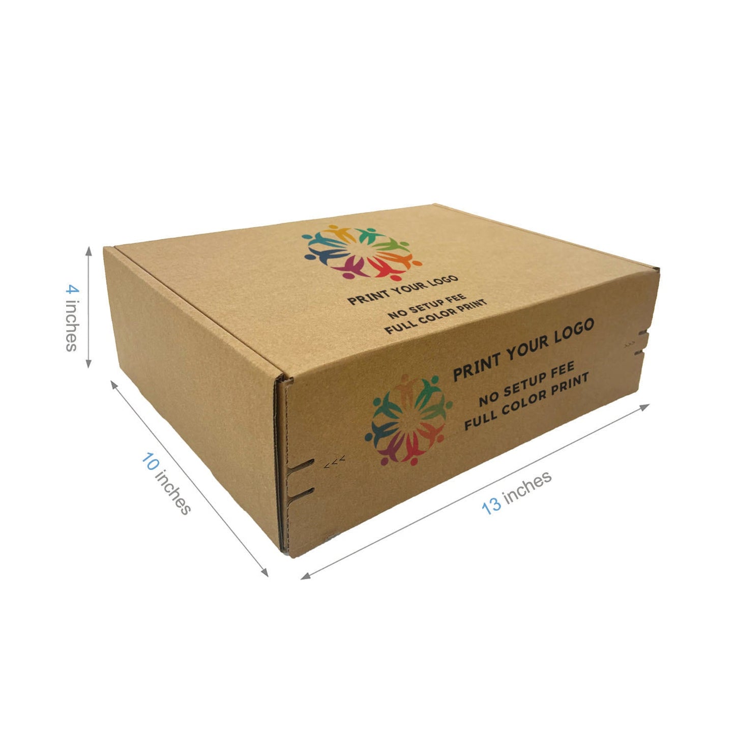 Custom Kraft Literature Corrugated Paper Mailer Boxes Self-Seal Tape - 13" x 10" x 4" - Bundle of 40 - KIS PAPER - 11274; Full Color Custom Print, Printed in Canada; From U$2.737/pc