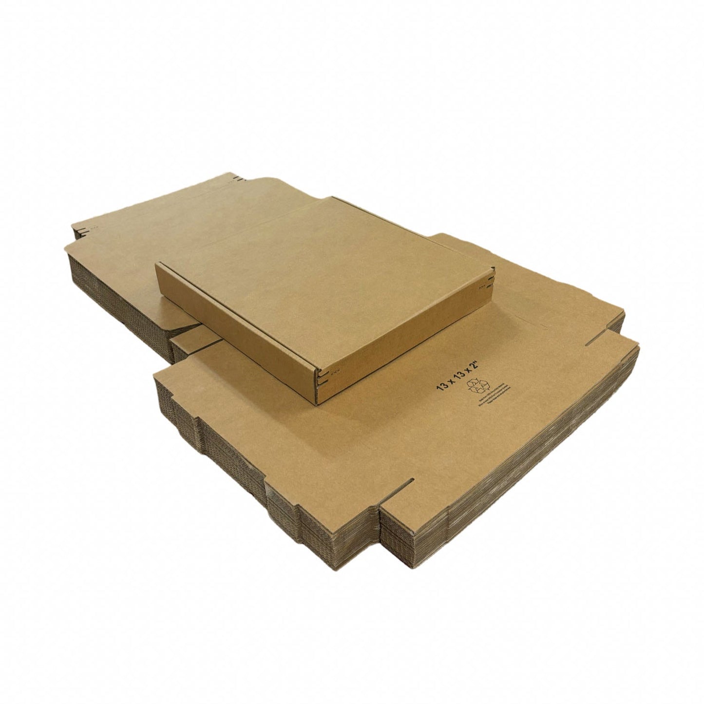 Kraft Literature Corrugated Paper Mailer Boxes Self-Seal Tape - 13" x 13" x 2" - Bundle of 40 - KIS PAPER - 11275; U$2.087/pc