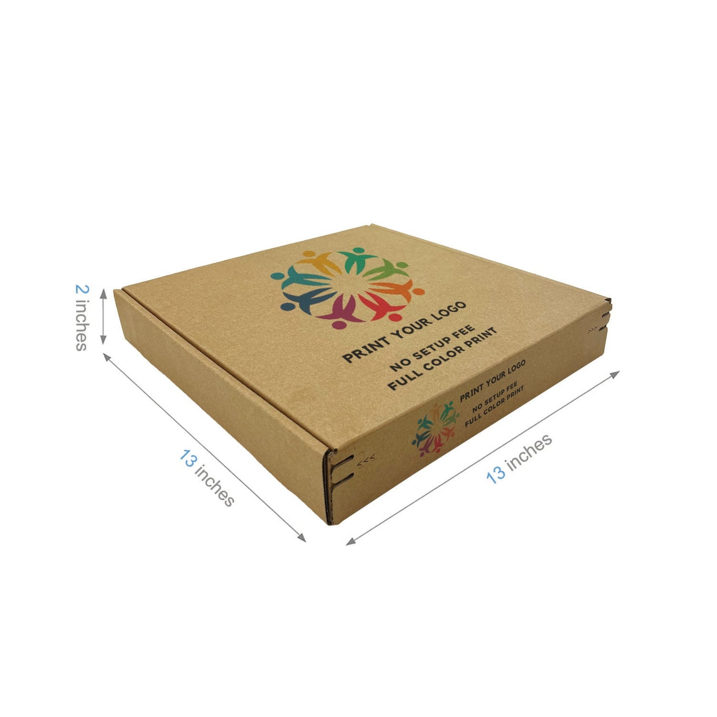 Custom Kraft Literature Corrugated Paper Mailer Boxes Self-Seal Tape - 13" x 13" x 2" - Bundle of 40 - KIS PAPER - 11275; Full Color Custom Print, Printed in Canada; From U$2.517/pc