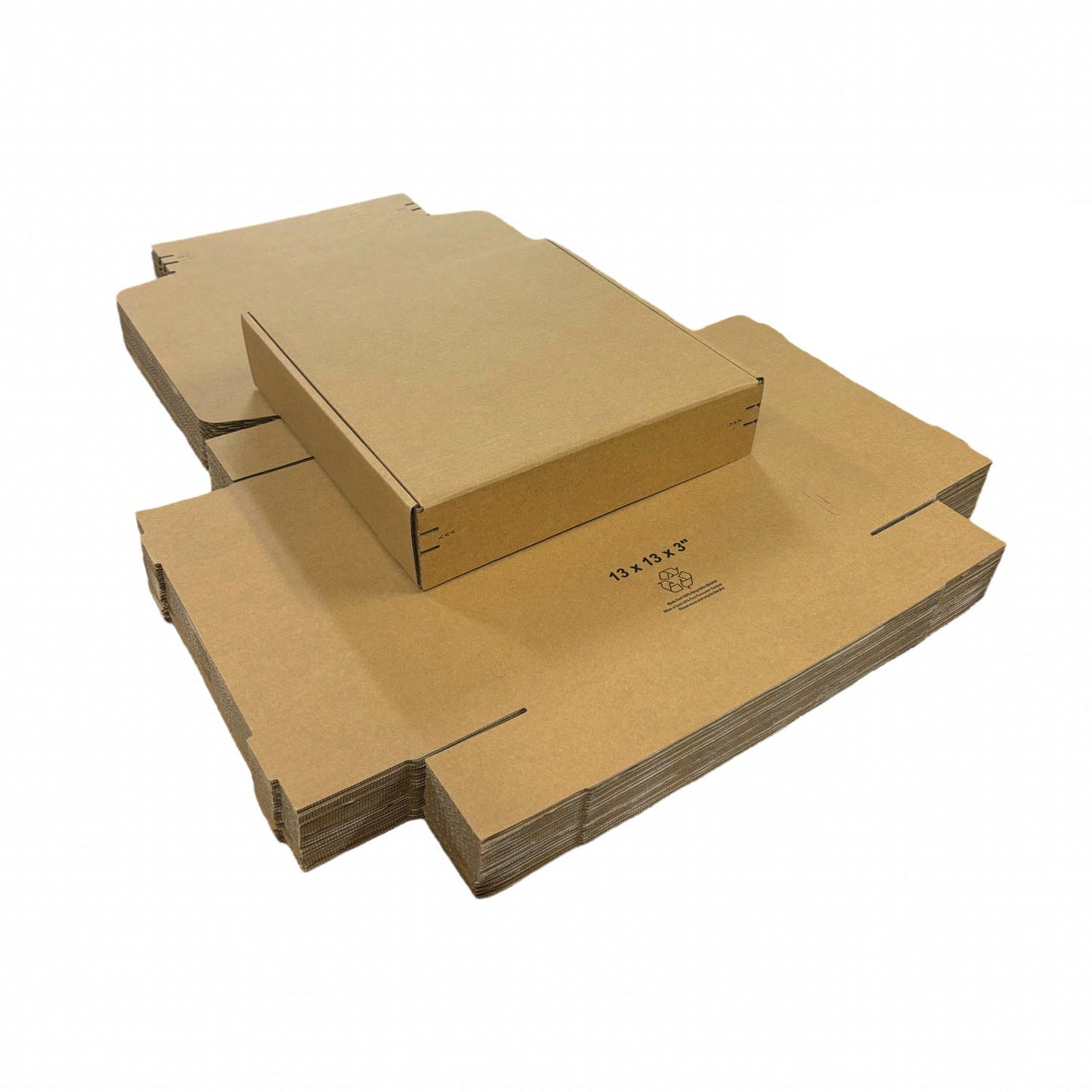 Kraft Literature Corrugated Paper Mailer Boxes Self-Seal Tape - 13" x 13" x 3" - Bundle of 40 - KIS PAPER - 11276; U$2.214/pc