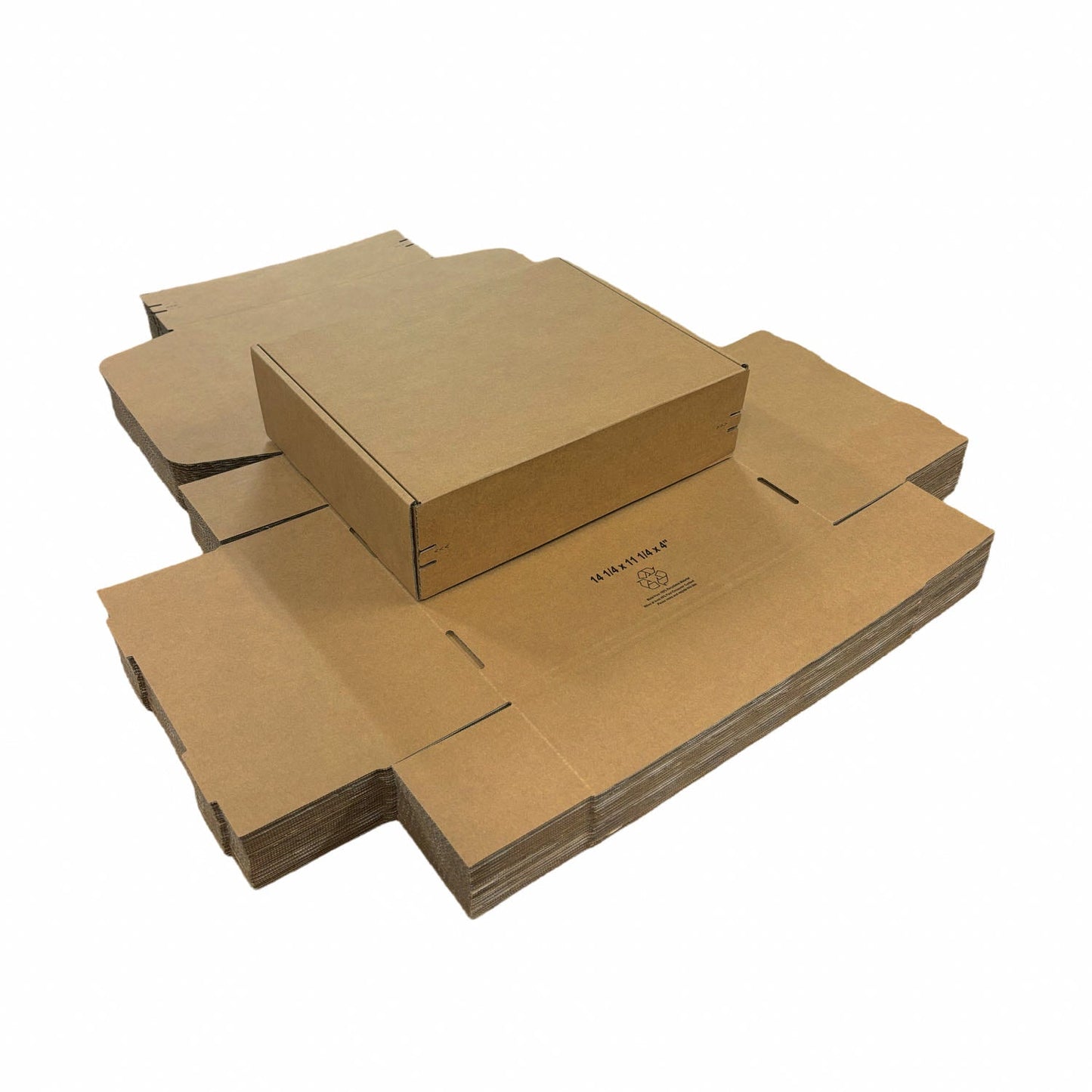 Kraft Literature Corrugated Paper Mailer Boxes Self-Seal Tape - 14.25" x 11.25" x 4" - Bundle of 40 - KIS PAPER - 11279; U$2.262/pc