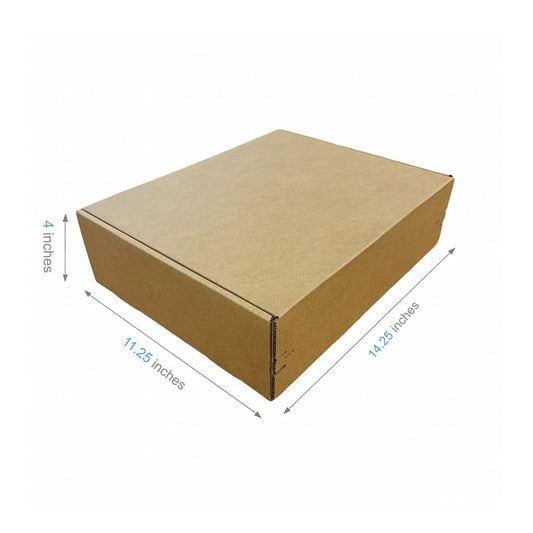 Kraft Literature Corrugated Paper Mailer Boxes Self-Seal Tape - 14.25" x 11.25" x 4" - Bundle of 40 - KIS PAPER - 11279; U$2.262/pc