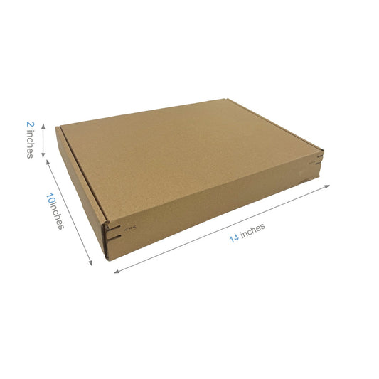 Kraft Literature Corrugated Paper Mailer Boxes Self-Seal Tape - 14" x 10" x 2" - Bundle of 40 - KIS PAPER - 11277; U$2.032/pc