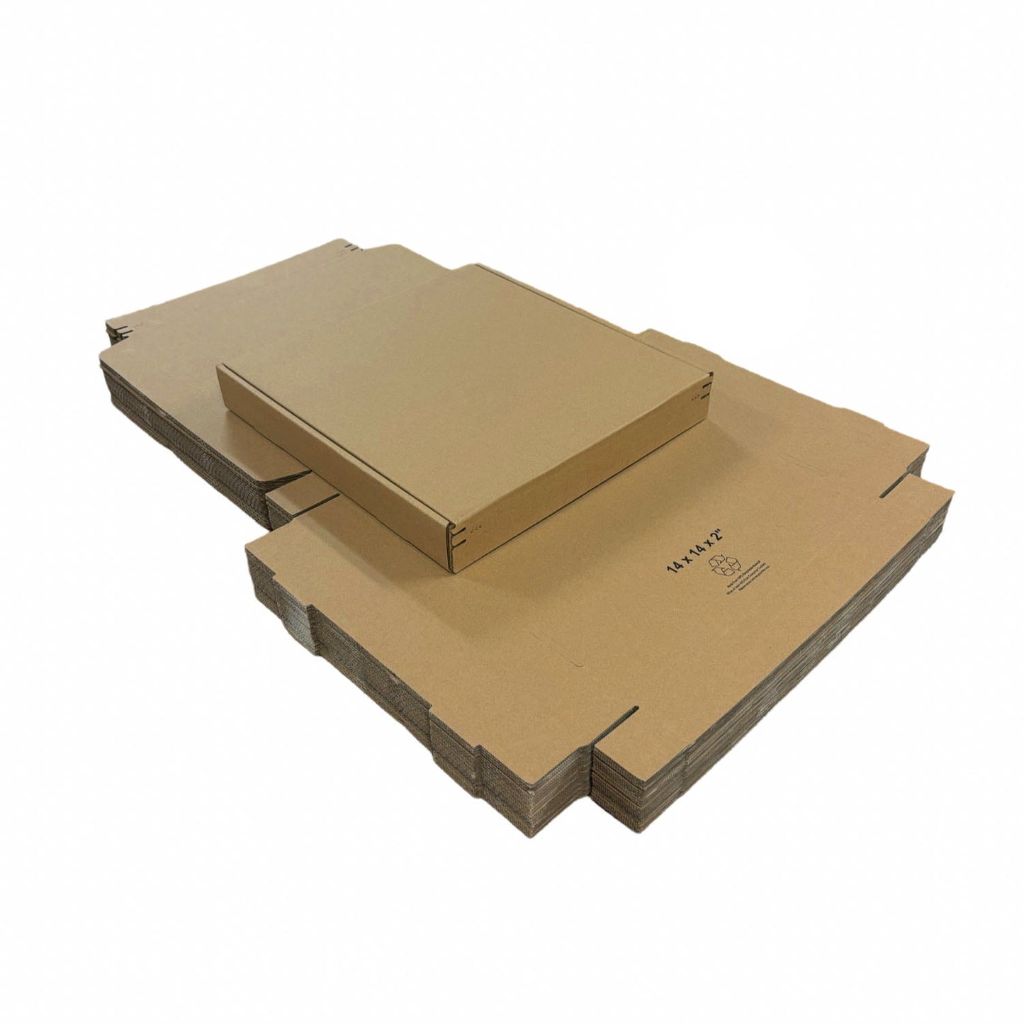 Kraft Literature Corrugated Paper Mailer Boxes Self-Seal Tape - 14" x 14" x 2" - Bundle of 40 - KIS PAPER - 11278; U$2.177/pc