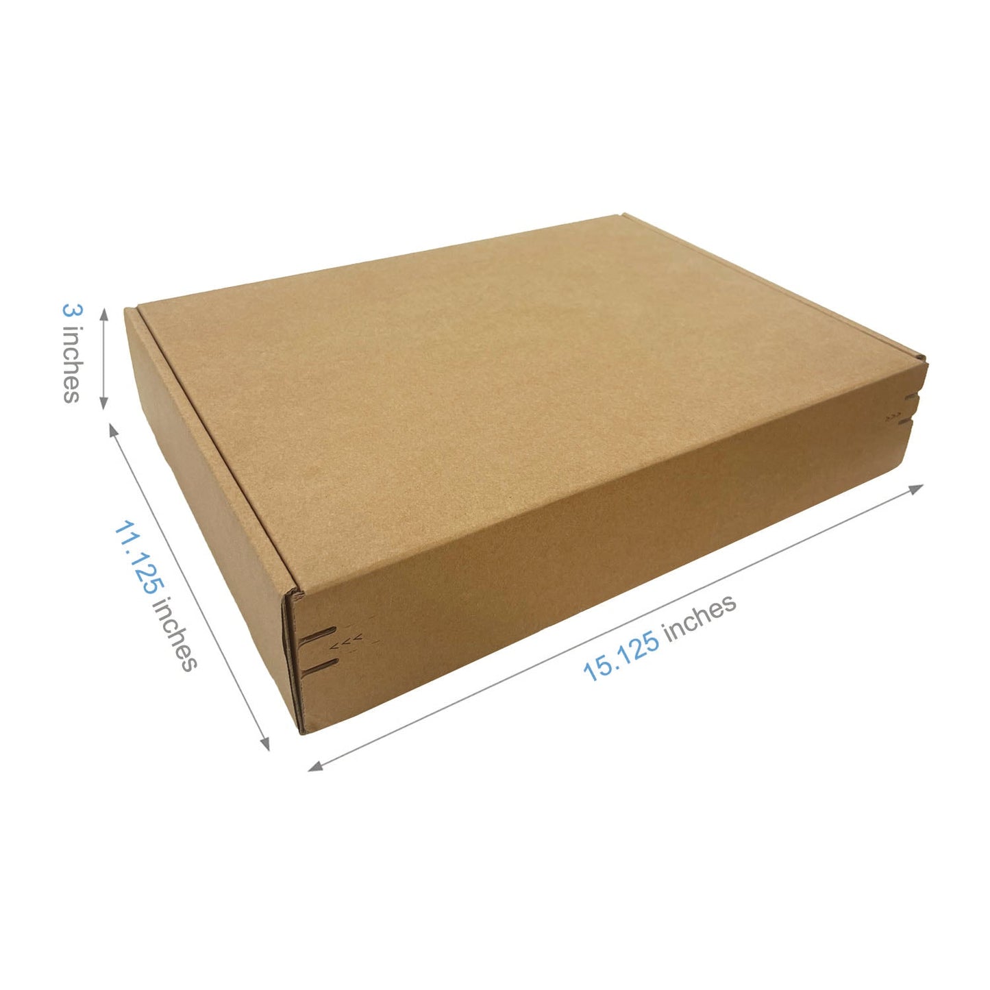 Kraft Literature Corrugated Paper Mailer Boxes Self-Seal Tape - 15.125" x 11.125" x 3" - Bundle of 40 - KIS PAPER - 11280; U$2.202/pc