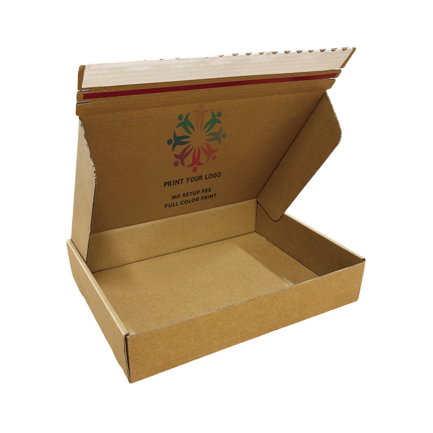 Custom Kraft Literature Corrugated Paper Mailer Boxes Self-Seal Tape - 15.125" x 11.125" x 3" - Bundle of 40 - KIS PAPER - 11280; Full Color Custom Print, Printed in Canada; From $2.592/pc