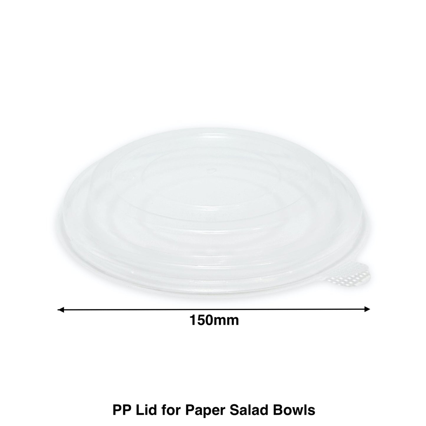 KIS-PL150G | 150mm PP Lids for 17oz-34oz Paper Salad Bowl; $0.077/pc