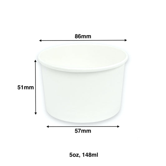 KIS-EM05G | 5oz, 148ml White Paper Soup Cup Base; From $0.04/pc