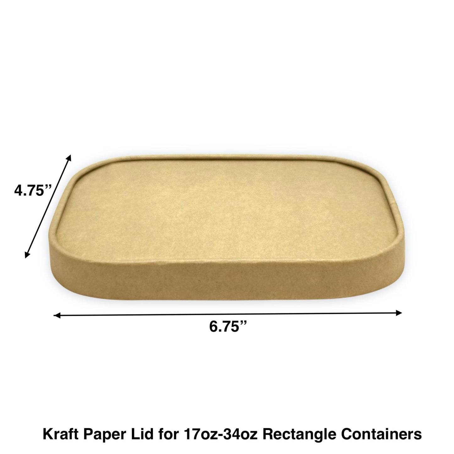 KIS-PA475 | Kraft Paper Lids for 17oz-34oz Kraft Paper Rectangle Containers; From $0.161/pc