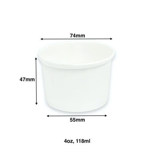 KIS-EM04G | 4oz, 118ml White Paper Soup Cup Base; From $0.033/pc