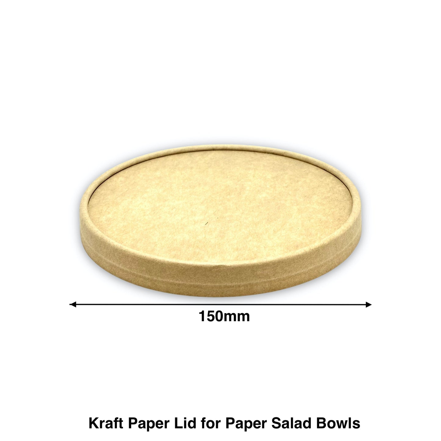 KIS-PA150 | 150mm Kraft Paper Lids for 17oz-34oz Paper Salad Bowl; From $0.15/pc
