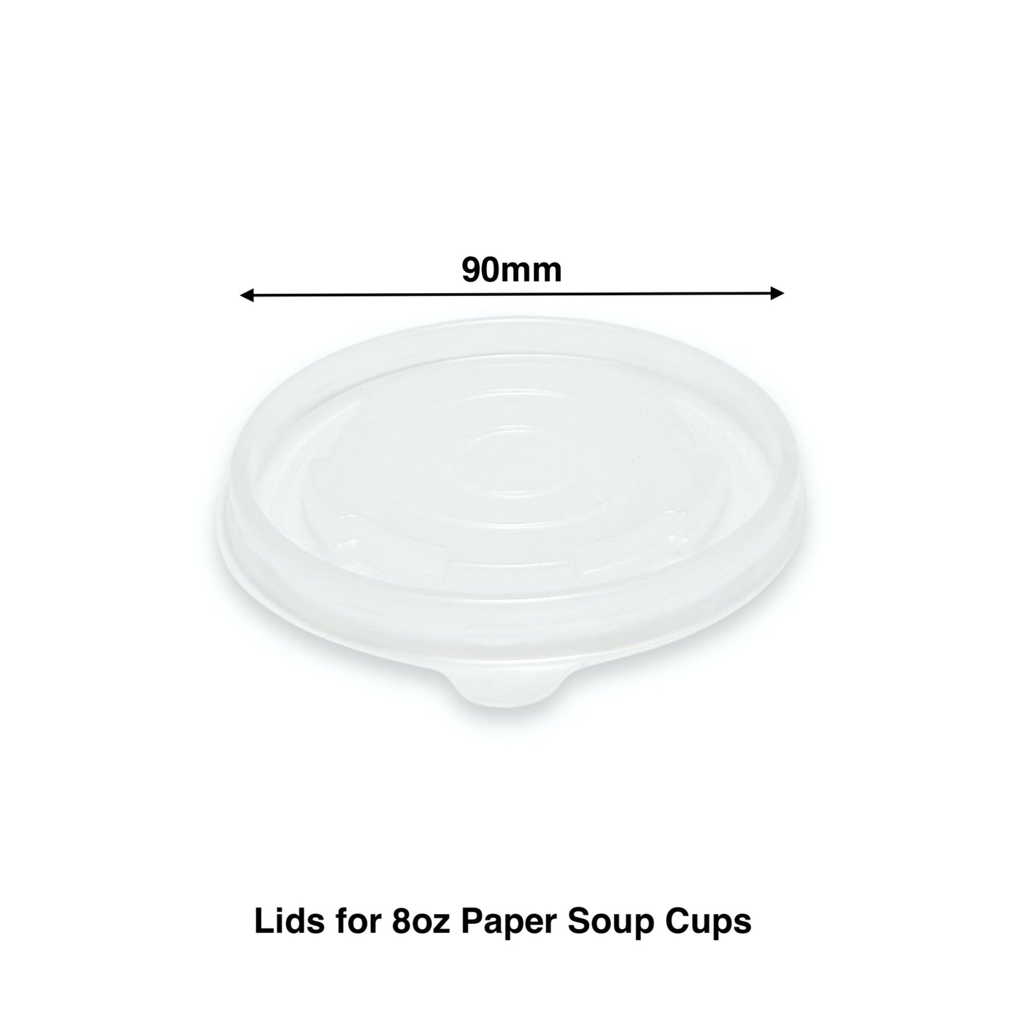 KIS-SL90G | 90mm PP Lid for 8oz Paper Soup Container; From $0.027/pc