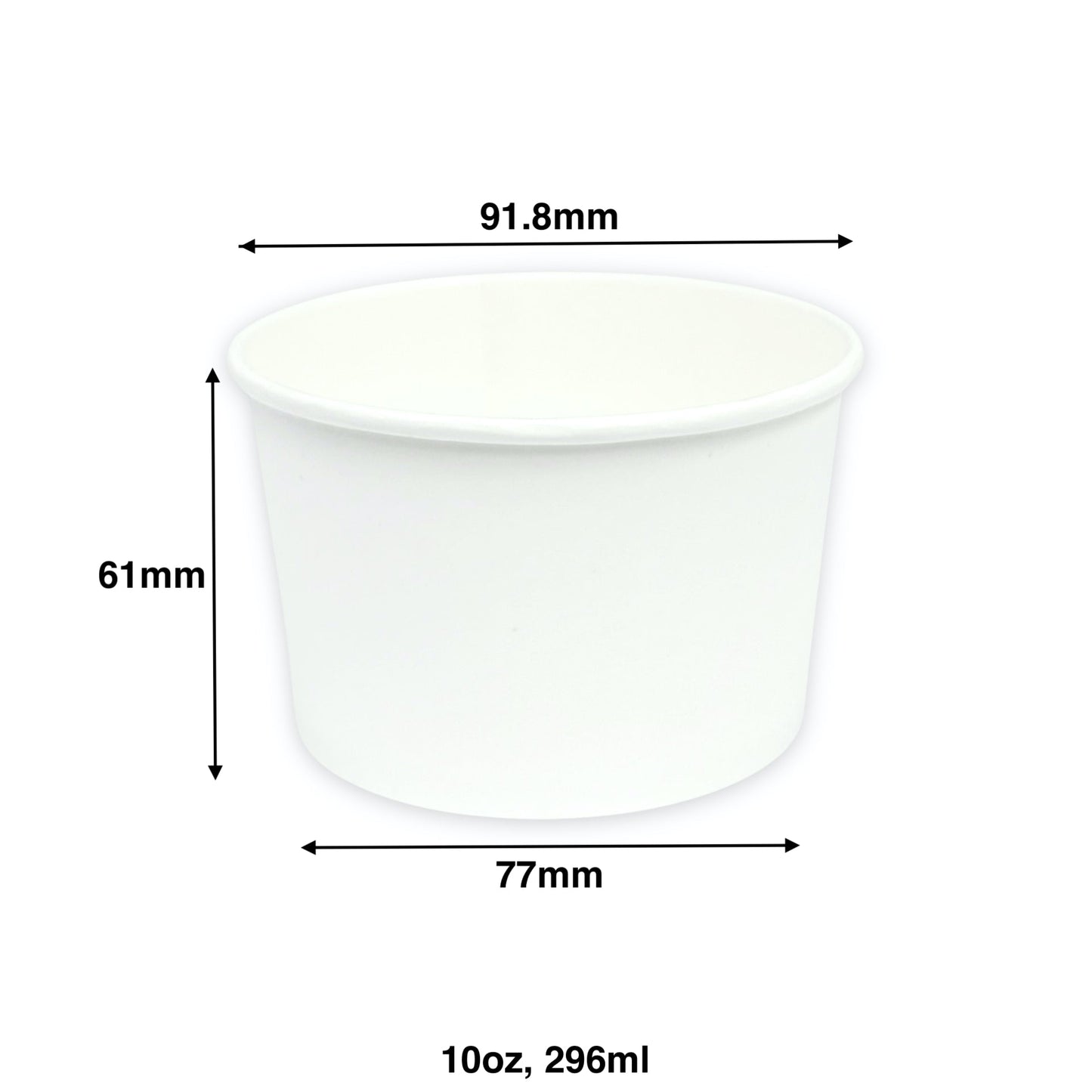 KIS-EM10G | 10oz, 296ml White Paper Soup Cup Base; From $0.062/pc