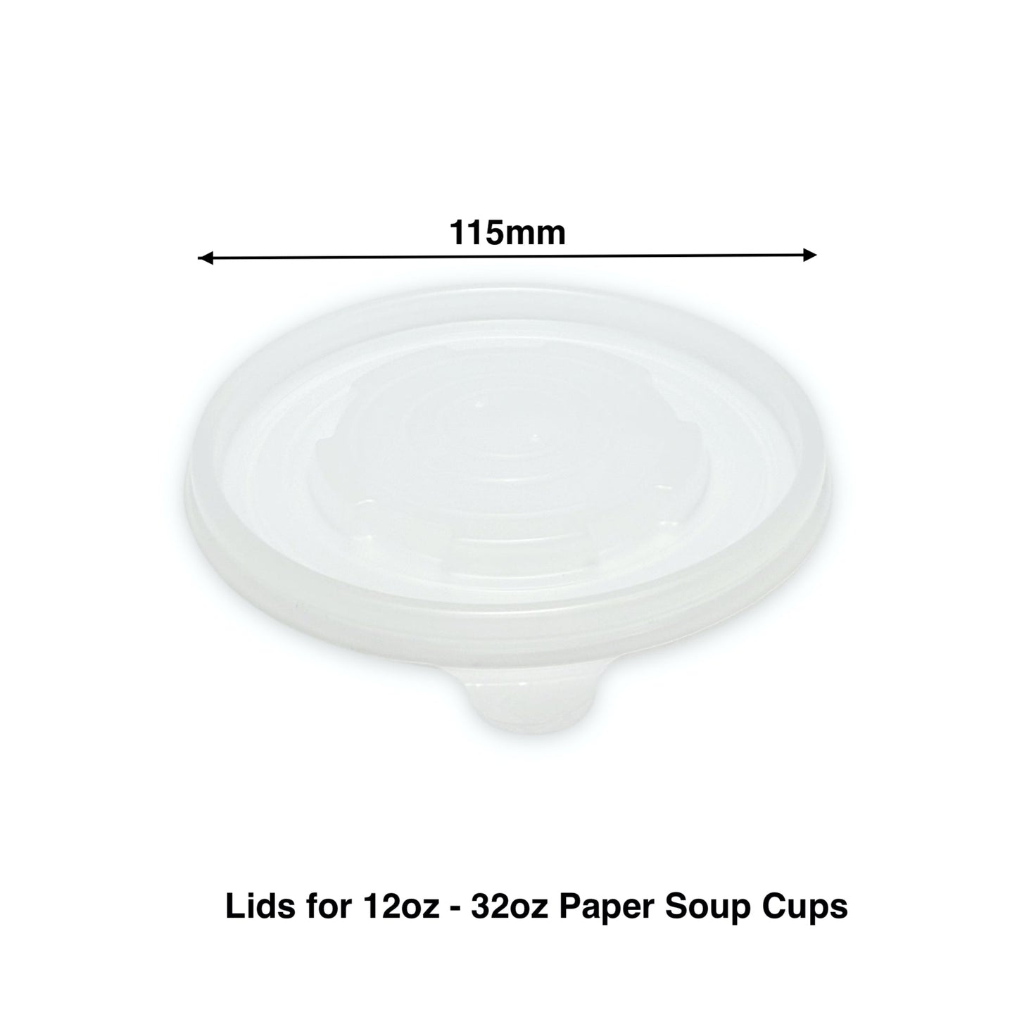 KIS-SL115G | 115mm PP Lid for 12oz-32oz Paper Soup Container; From $0.047/pc