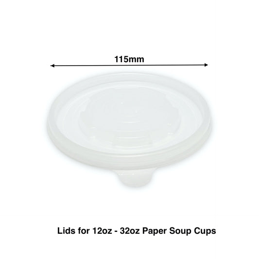 KIS-SL115G | 115mm PP Lid for 12oz-32oz Paper Soup Container; From $0.05/pc