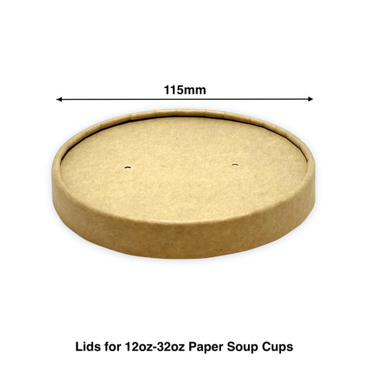 KIS-PA115 | 115mm Kraft Paper Lid for 12oz-32oz Paper Soup Container; From $0.119/pc