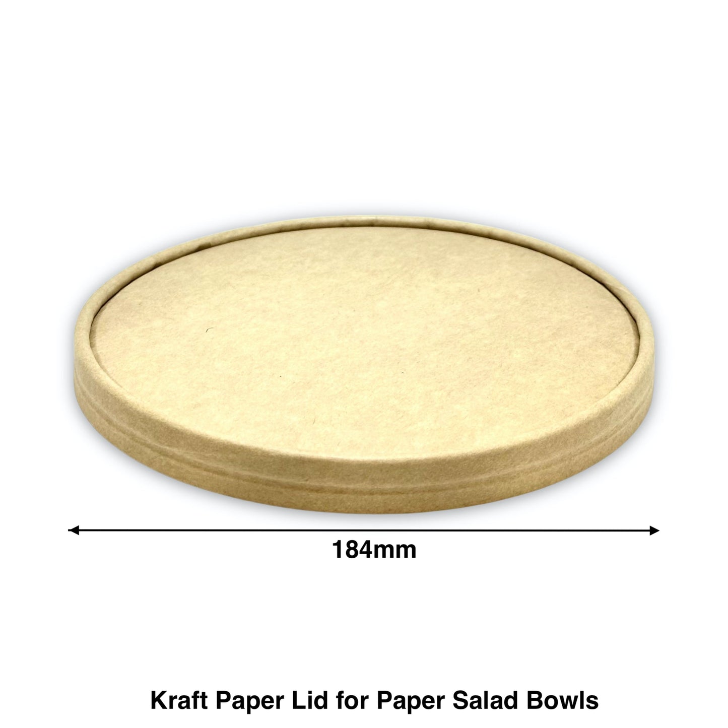 KIS-PA184 | 184mm Kraft Paper Lids for 37oz-44oz Paper Salad Bowl; From $0.263/pc