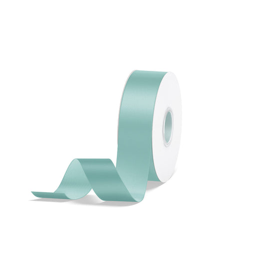1pcs Aqua Solid Single Face Satin Ribbon; 5 Sizes