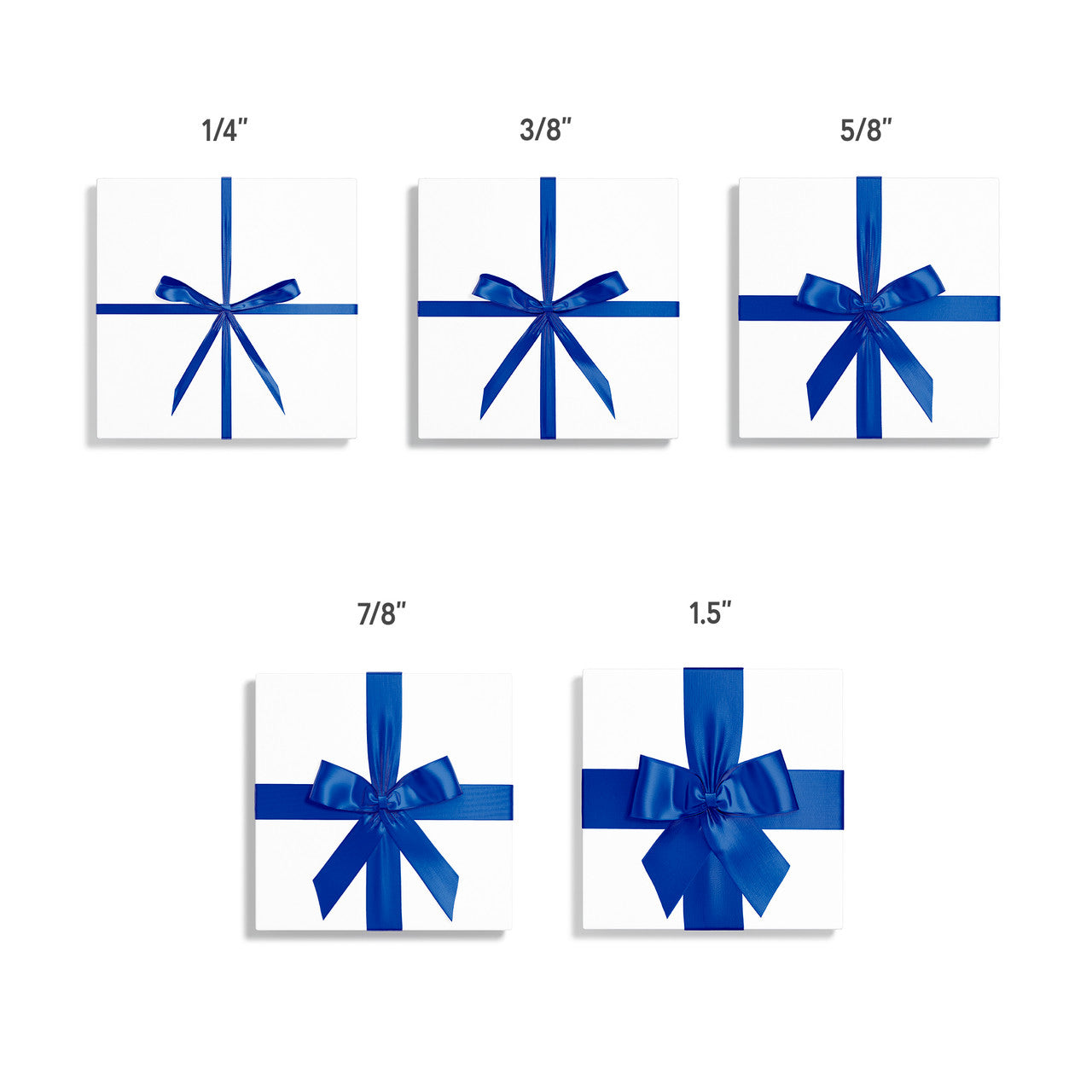 1pcs Royal Blue Solid Single Face Satin Ribbon; 5 Sizes