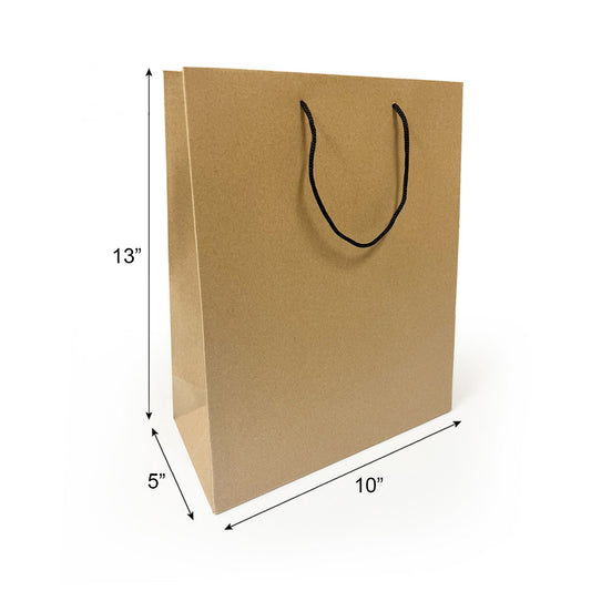 150 Pcs, Debbie,  10x5x13 inches, Euro Tote Paper Bags, with Rope Handle