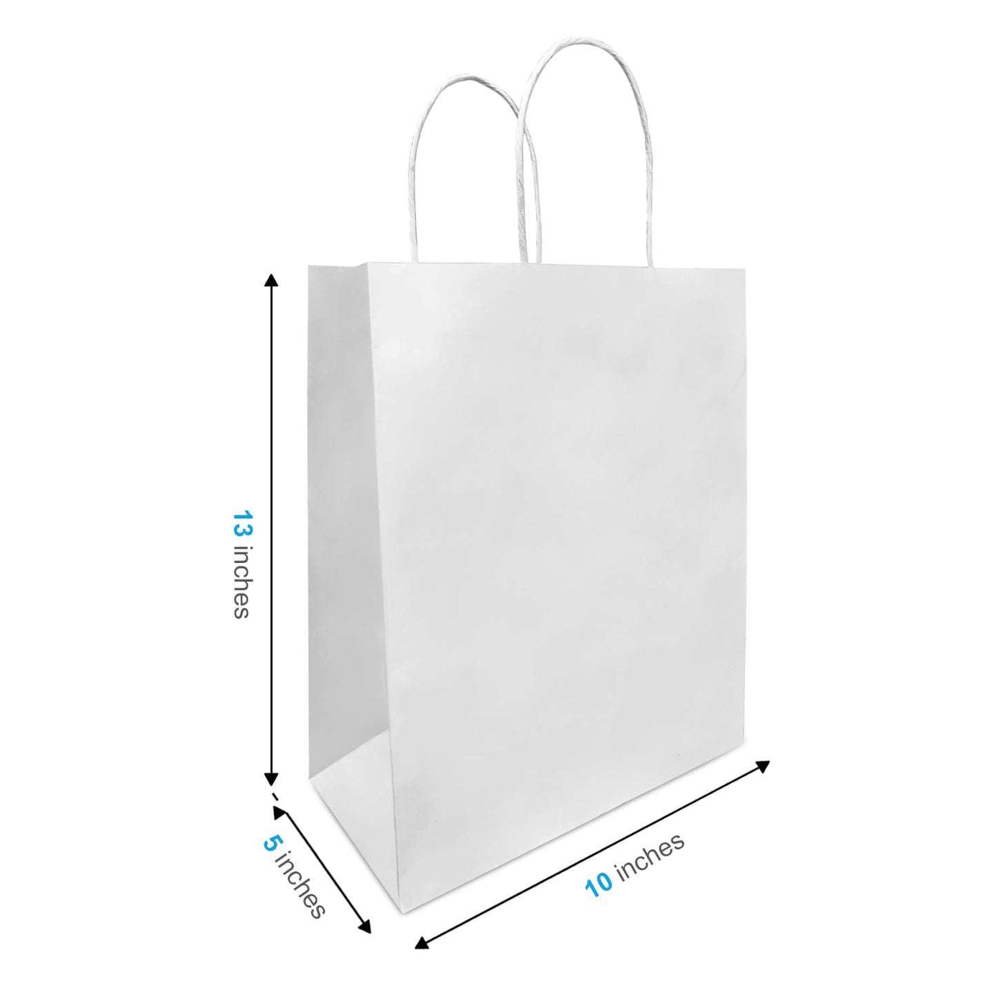 Debbie 10x5x13 White Kraft Paper Bags Twisted Handles, $1.025/pc, 50pcs/bundle, sold by bundle