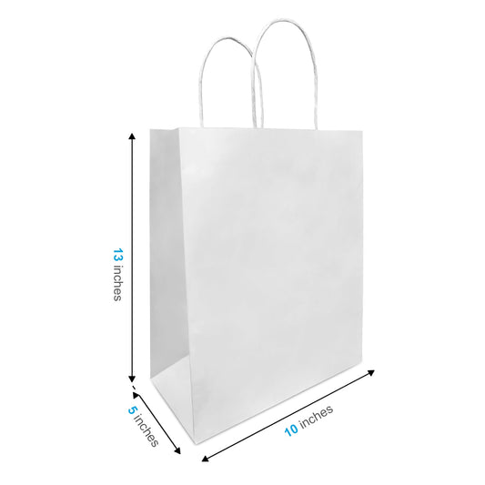 Debbie 10x5x13 White Kraft Paper Bags Twisted Handles, $1.025/pc, 50pcs/bundle, sold by bundle