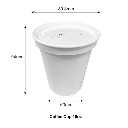 500 Pcs/1000 Pcs/2500 Pcs, 4oz/8oz/10oz/12oz/16oz/20oz, Paper Cup with Paper Lid