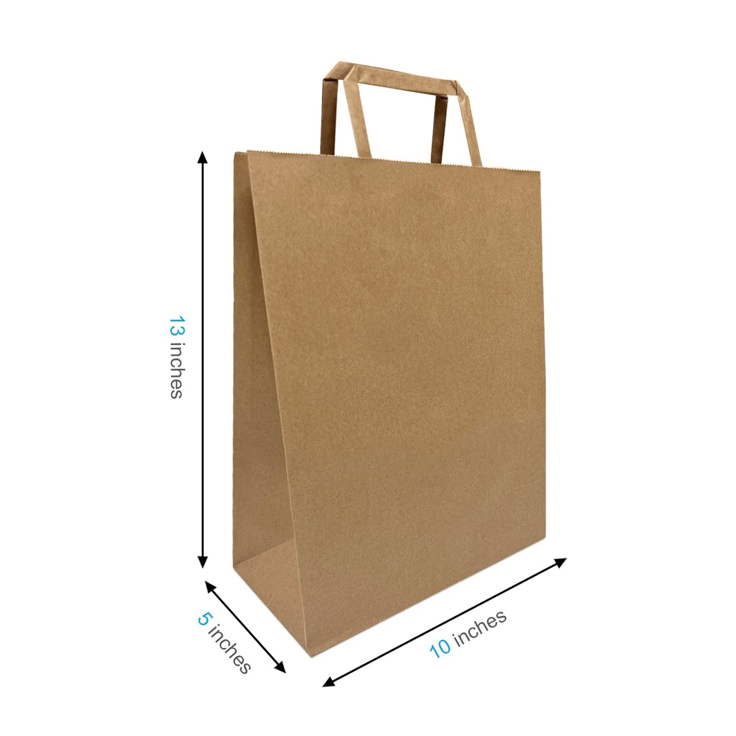 Debbie 10x5x13 inches Kraft Paper Bag Flat Handles, $0.925/pc, 50pcs/bundle, sold by bundle