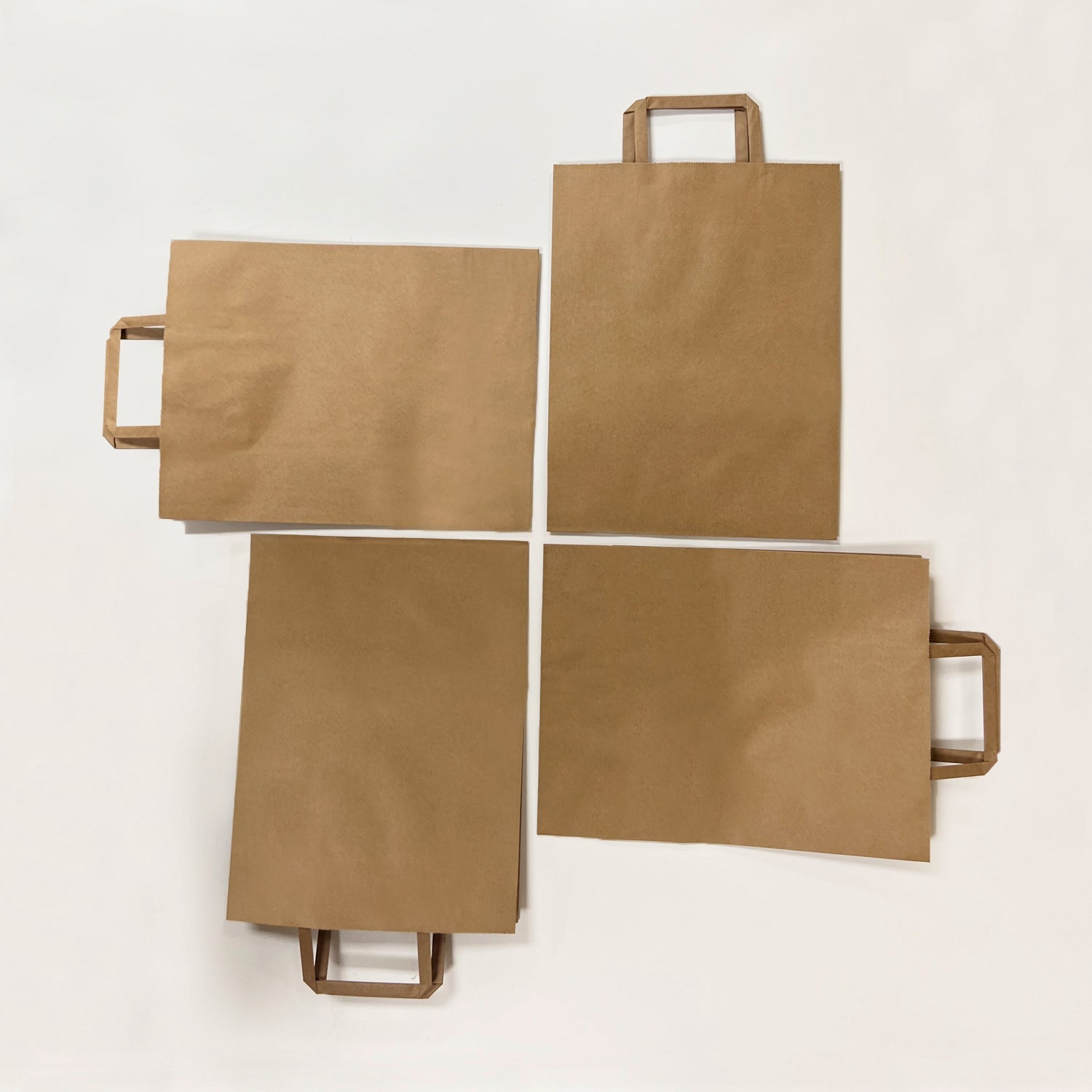 300 Pcs, Debbie, 10x5x13 inches, Kraft Paper Bags, with Flat Handle