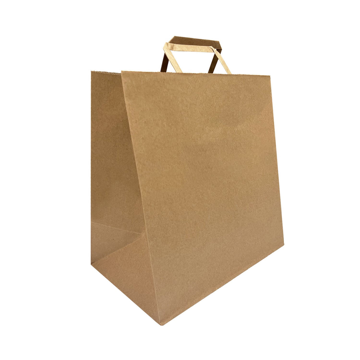300 Pcs, Pluto,  12x7x12 inches, Kraft Paper Bags, with Flat Handle