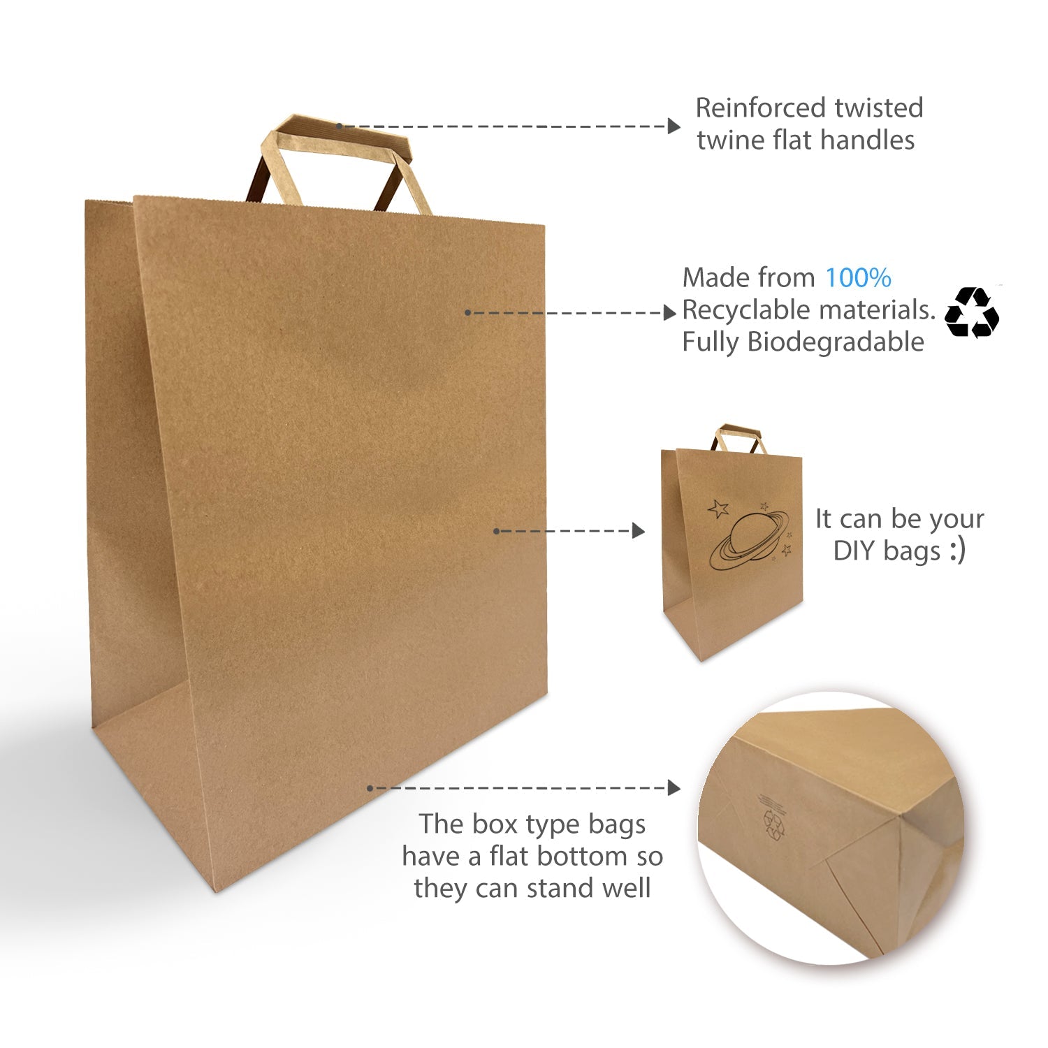 Paper bag handle online types