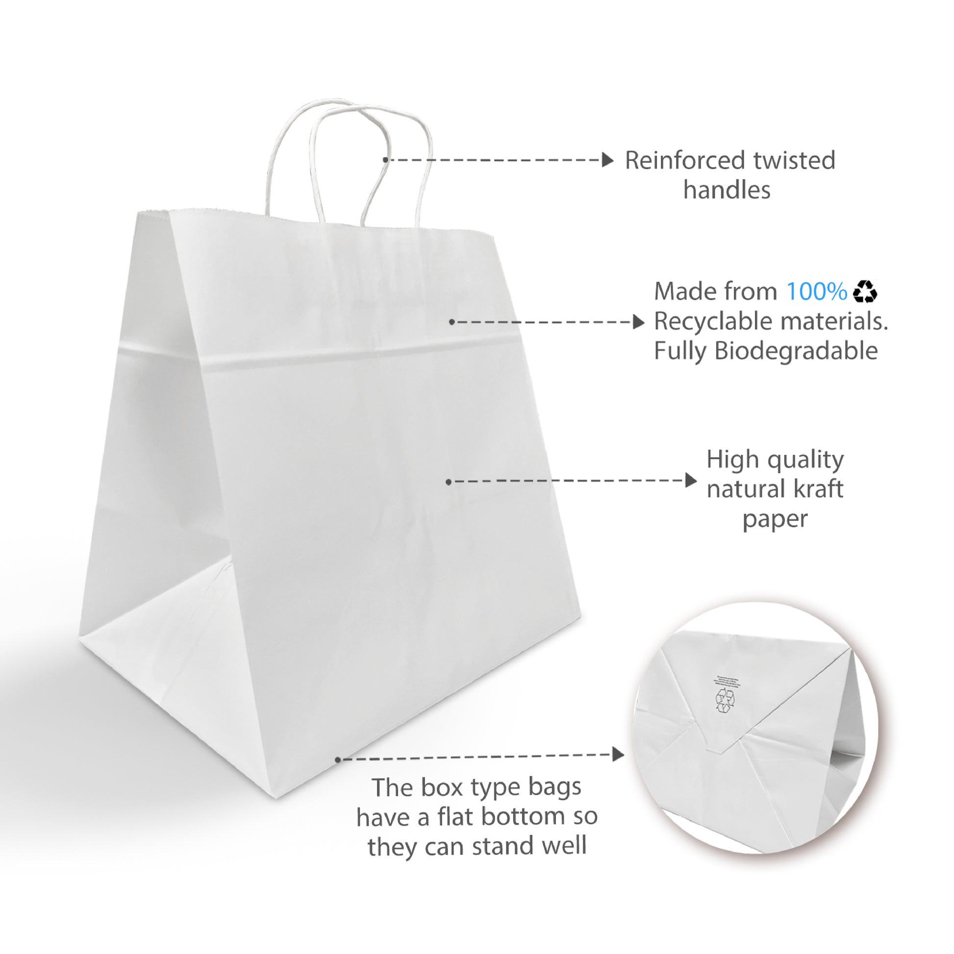 250pcs, Bistro 10x6.75x12 inches Kraft Paper Bags Twist Handles, Full Color  Custom Print, Printed in Canada