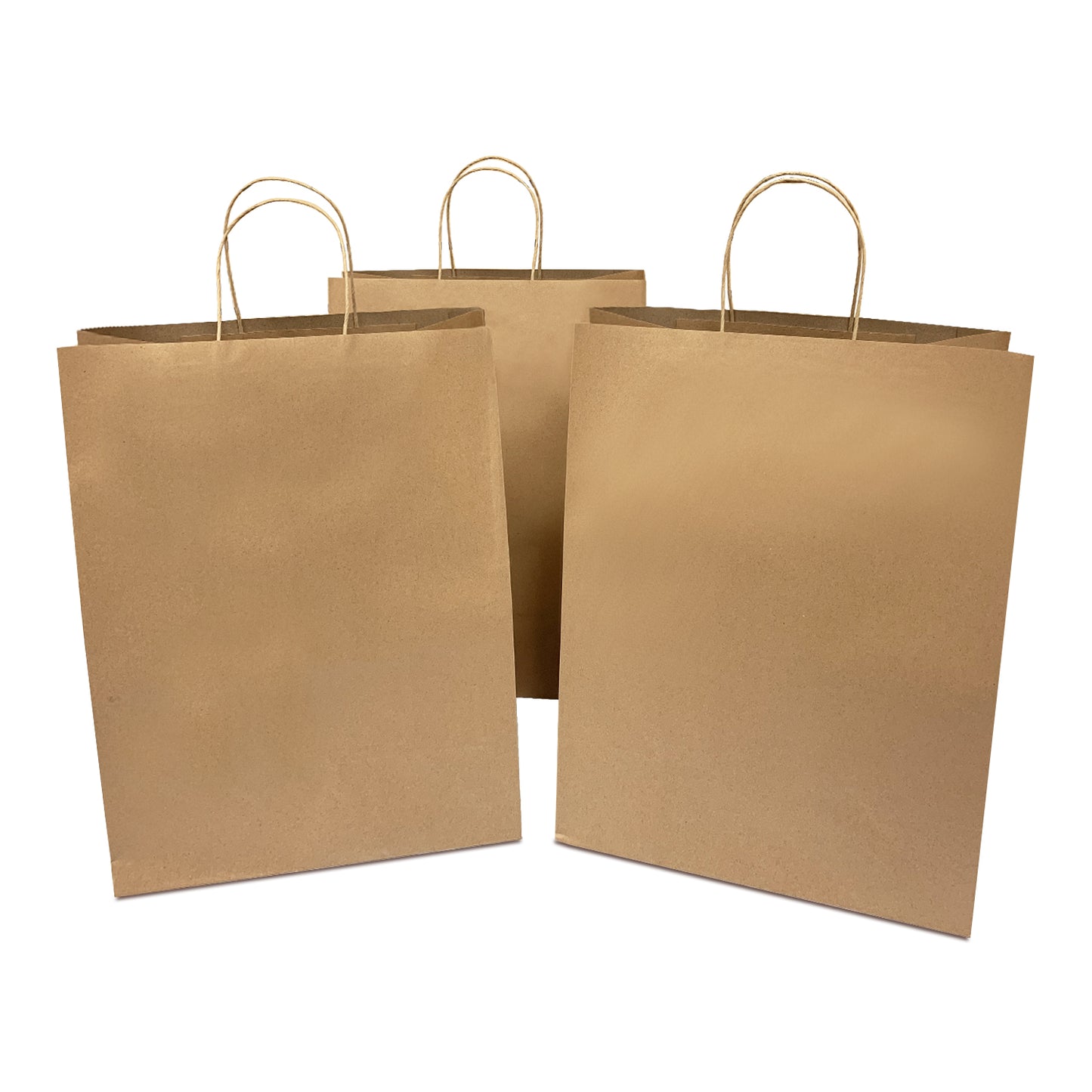 250 Pcs, Mart, 13x7x17 inches, Kraft Paper Bags, with Twisted Handle