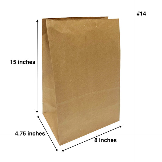 500pcs #14 Grocery Bags 8x4.75x15 inches; $0.05/pc