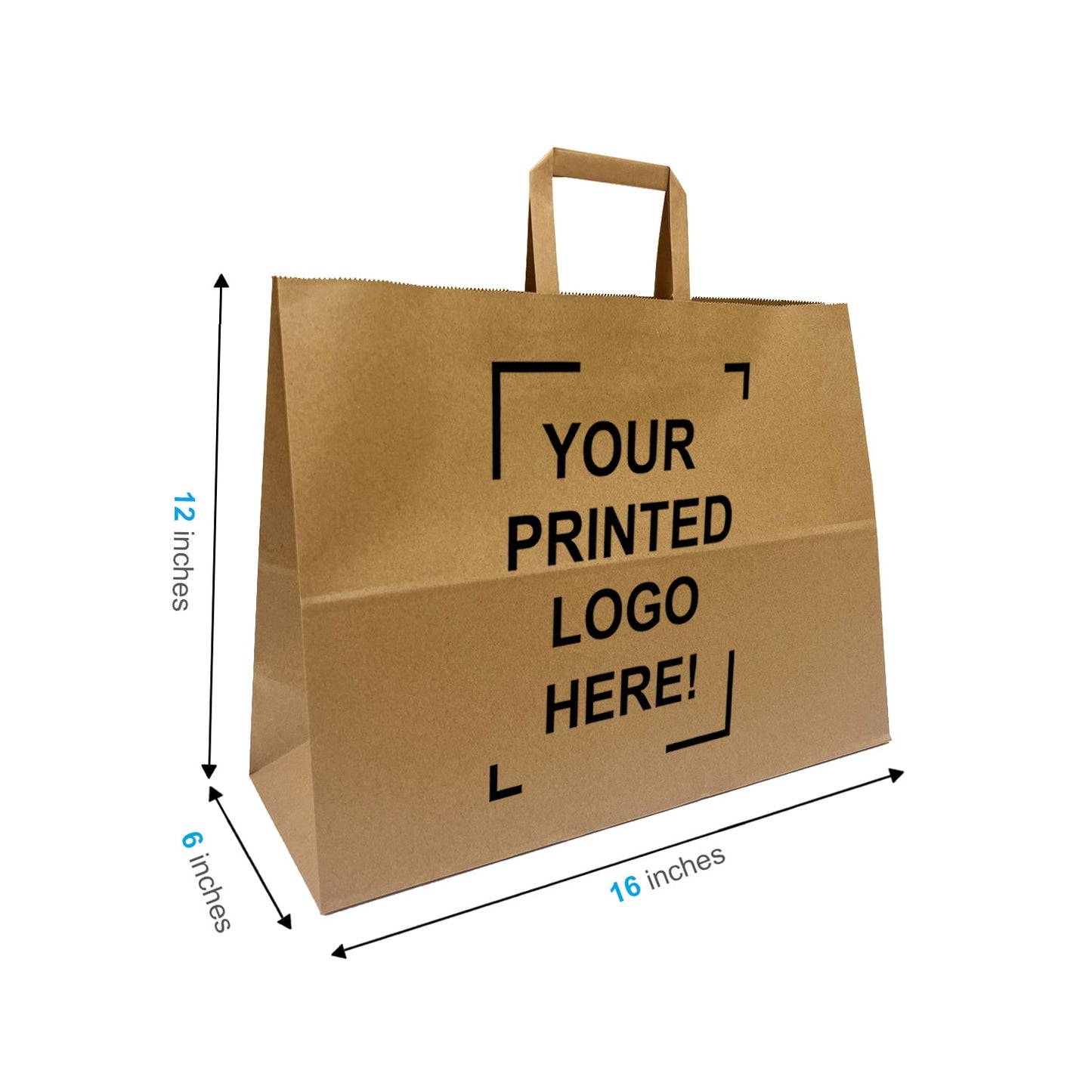 300 Pcs, Vogue, 16x6x12 inches, White Paper Bags, with Twisted Handle, Full Color Custom Print