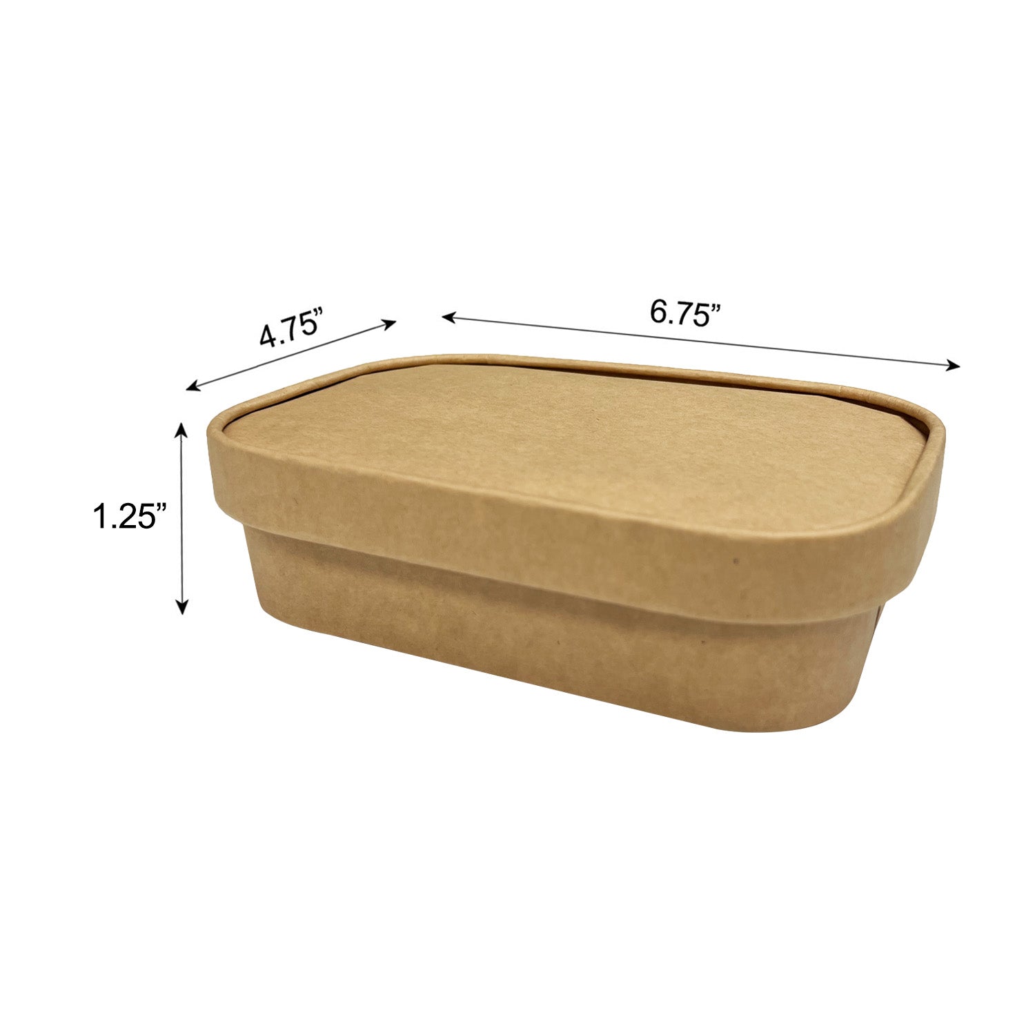 50 Sets/300 Sets, 17oz, 500ml, Kraft Paper Rectangle Containers, with Paper Lids