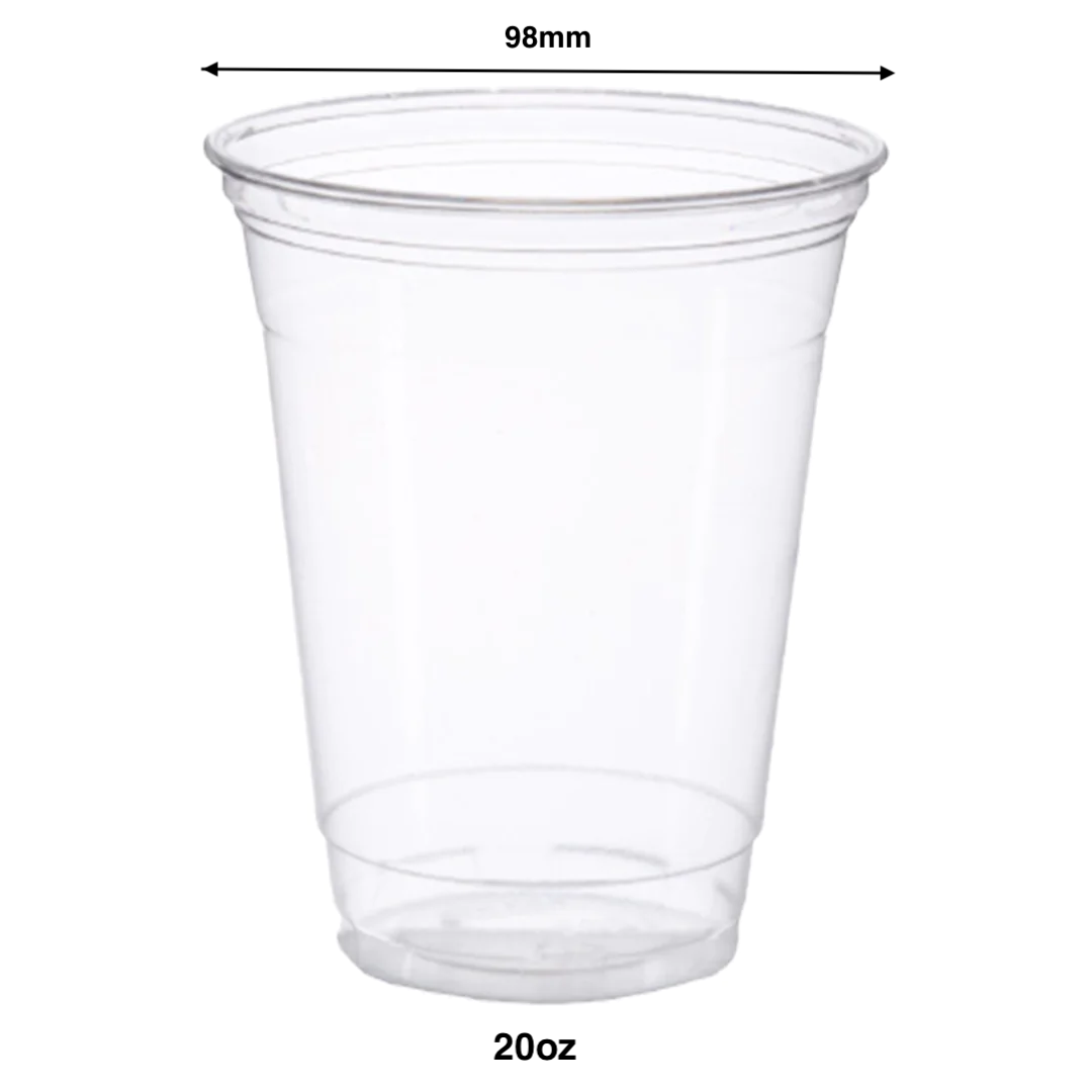 20oz, 591ml PET Cold Drink Cups with 98mm Opening