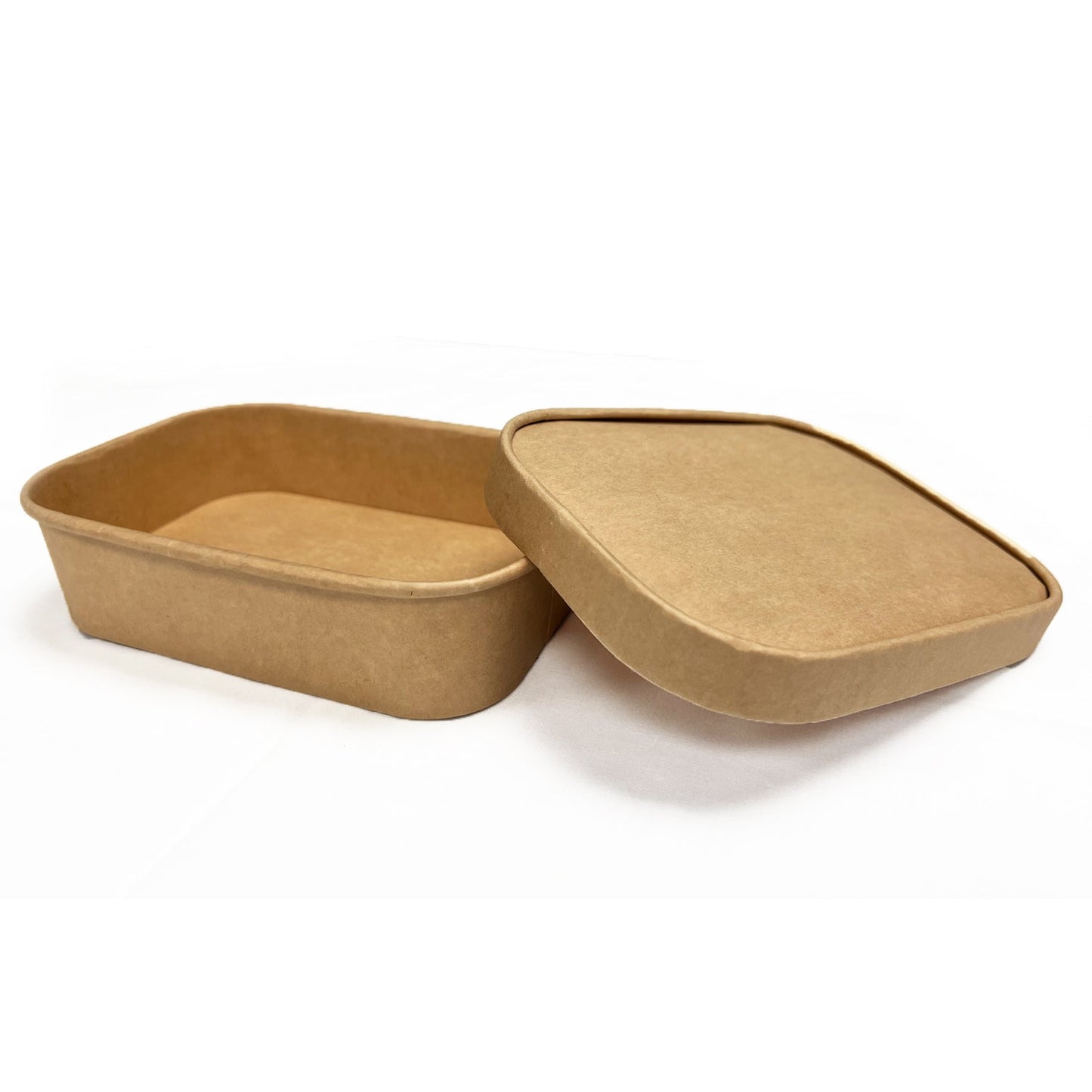 50 Sets/300 Sets, 22oz, 650ml, Kraft Paper Rectangle Containers, with Paper Lids