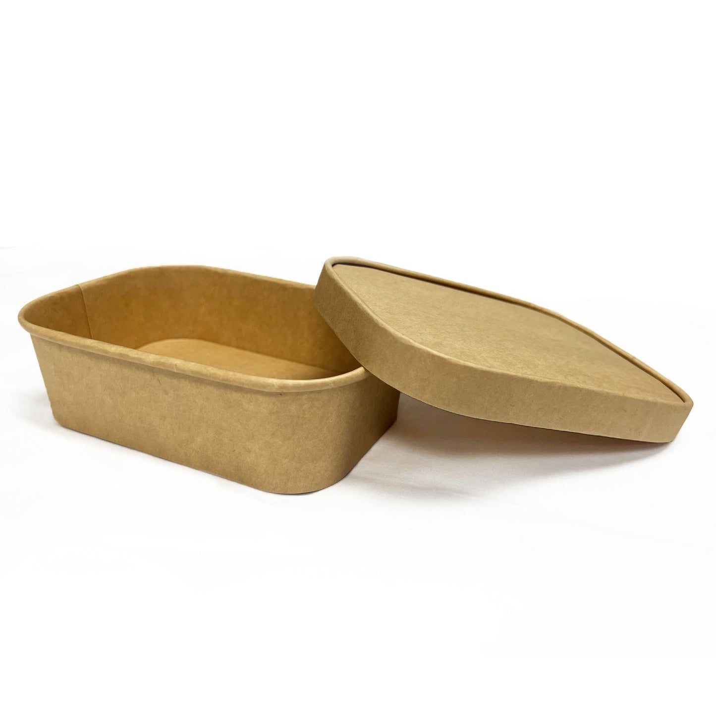 50 Sets/300 Sets, 25oz, 750ml, Kraft Paper Rectangle Containers, with Paper Lids