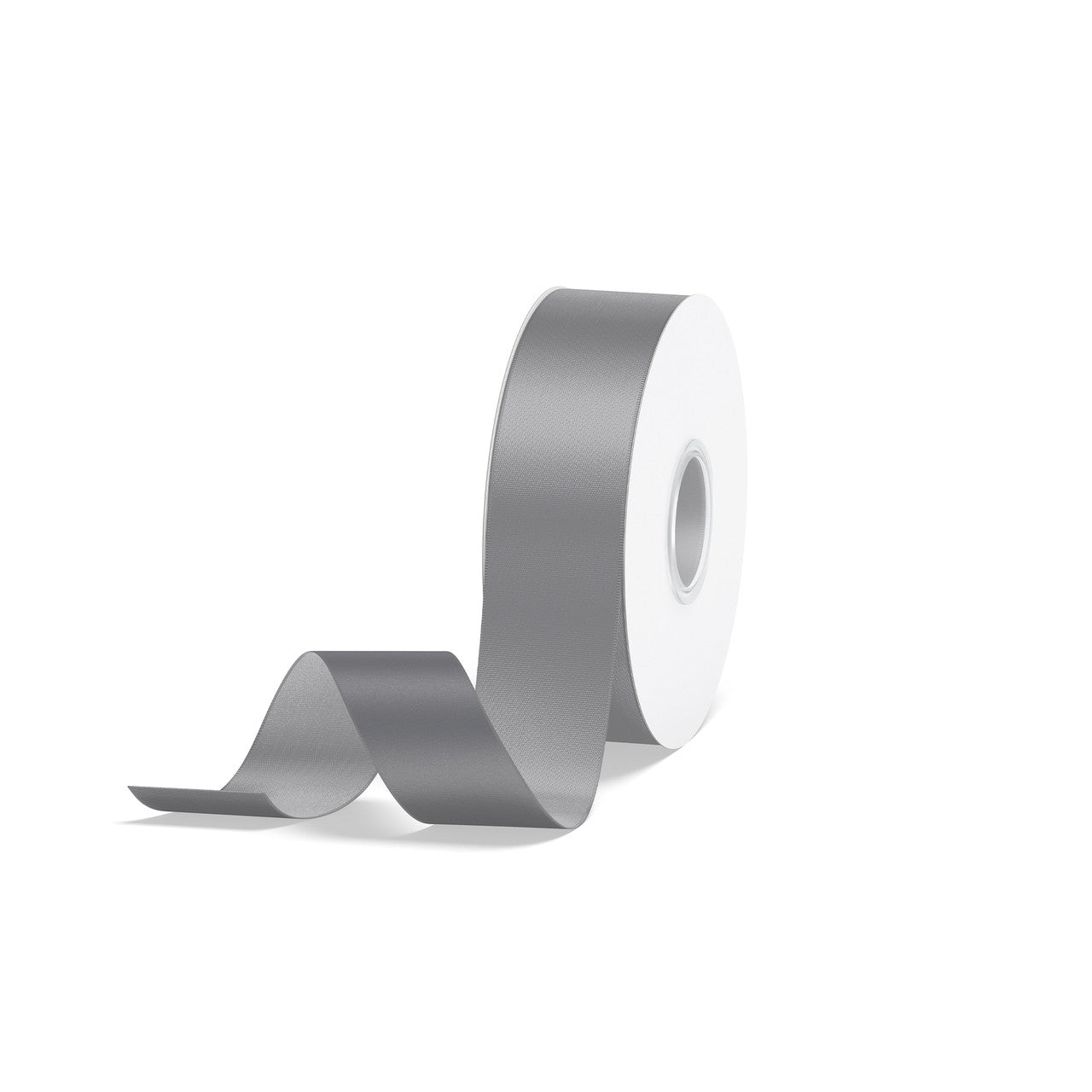 1pcs Silver Solid Single Face Satin Ribbon; 5 Sizes