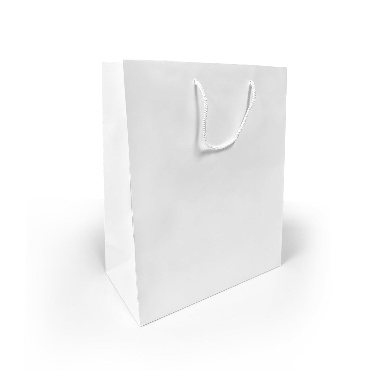 150 Pcs, Debbie,  10x5x13 inches, White Euro Tote Paper Bags, with Rope Handle