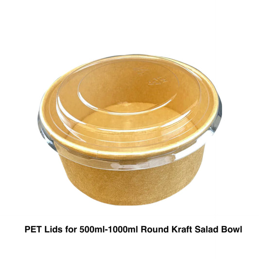 PET Lids for 500ml-1000ml Kraft Paper Salad Bowl