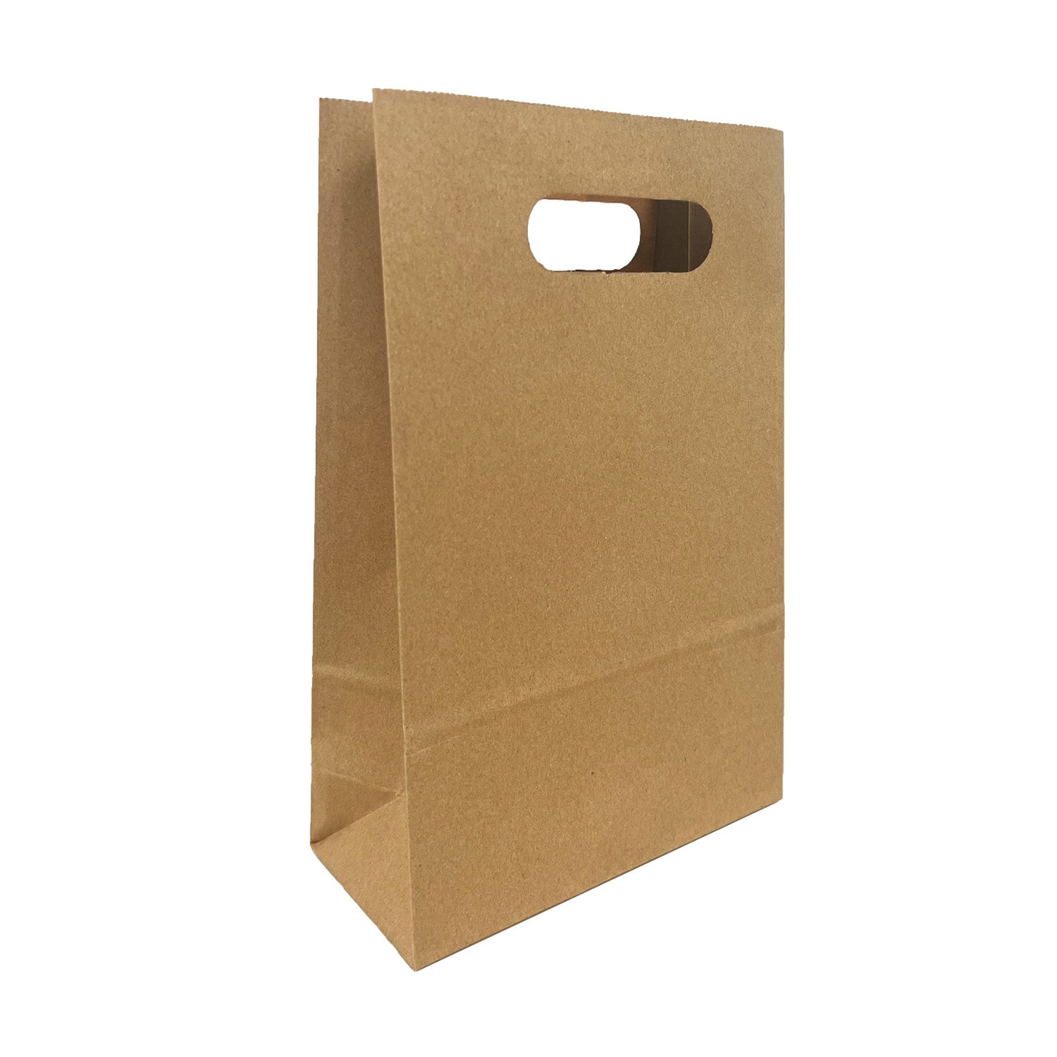 250pcs, Snack, 7 1/8x3 1/4x10 3/4 inches, Kraft Paper Bags, with Die Cut Handles